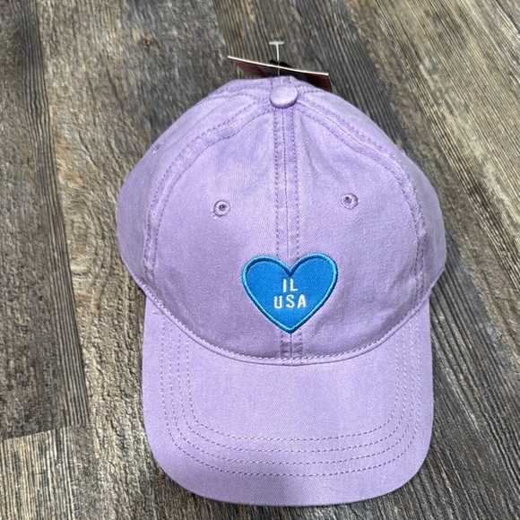 Purple Kids Cap with Blue Heart by - Picture 1 of 5